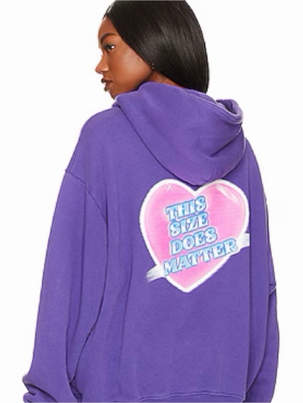 Local Love Club Size Matters limited edition purple oversized hoodie